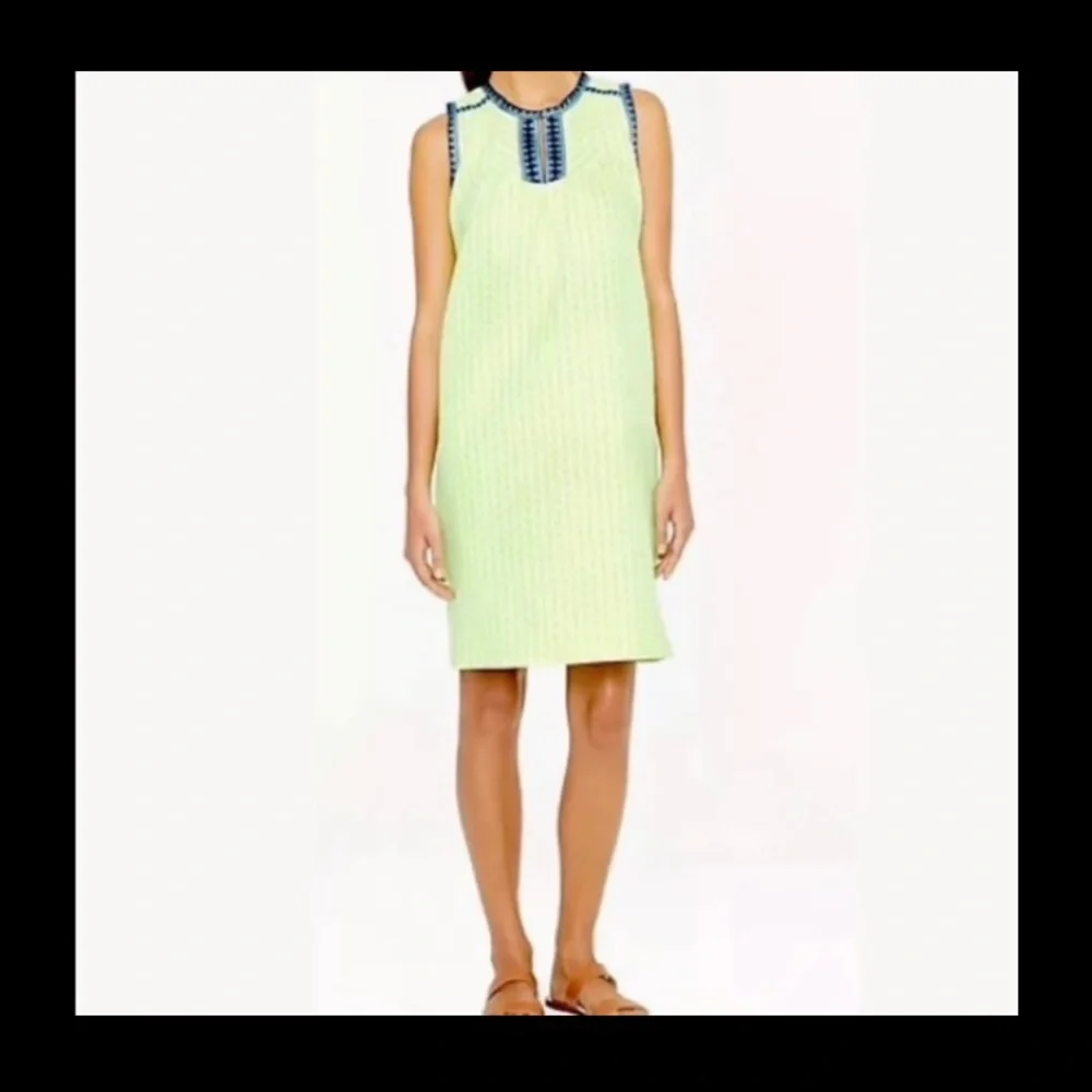 NEW J.Crew neon green/yellow with white, navy blue trim/new condition